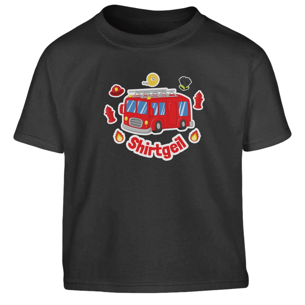 Niedliches Niedliches Feuerwehrauto Design Kinder Jungen T-Shirt