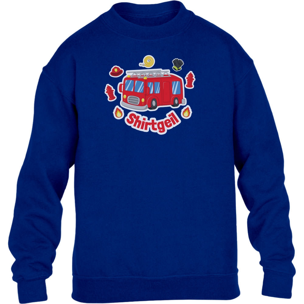 Niedliches Niedliches Feuerwehrauto Design Kinder Pullover Sweatshirt