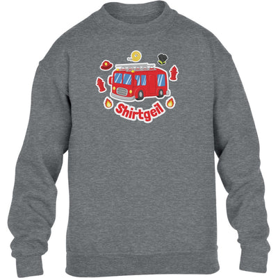 Niedliches Niedliches Feuerwehrauto Design Kinder Pullover Sweatshirt