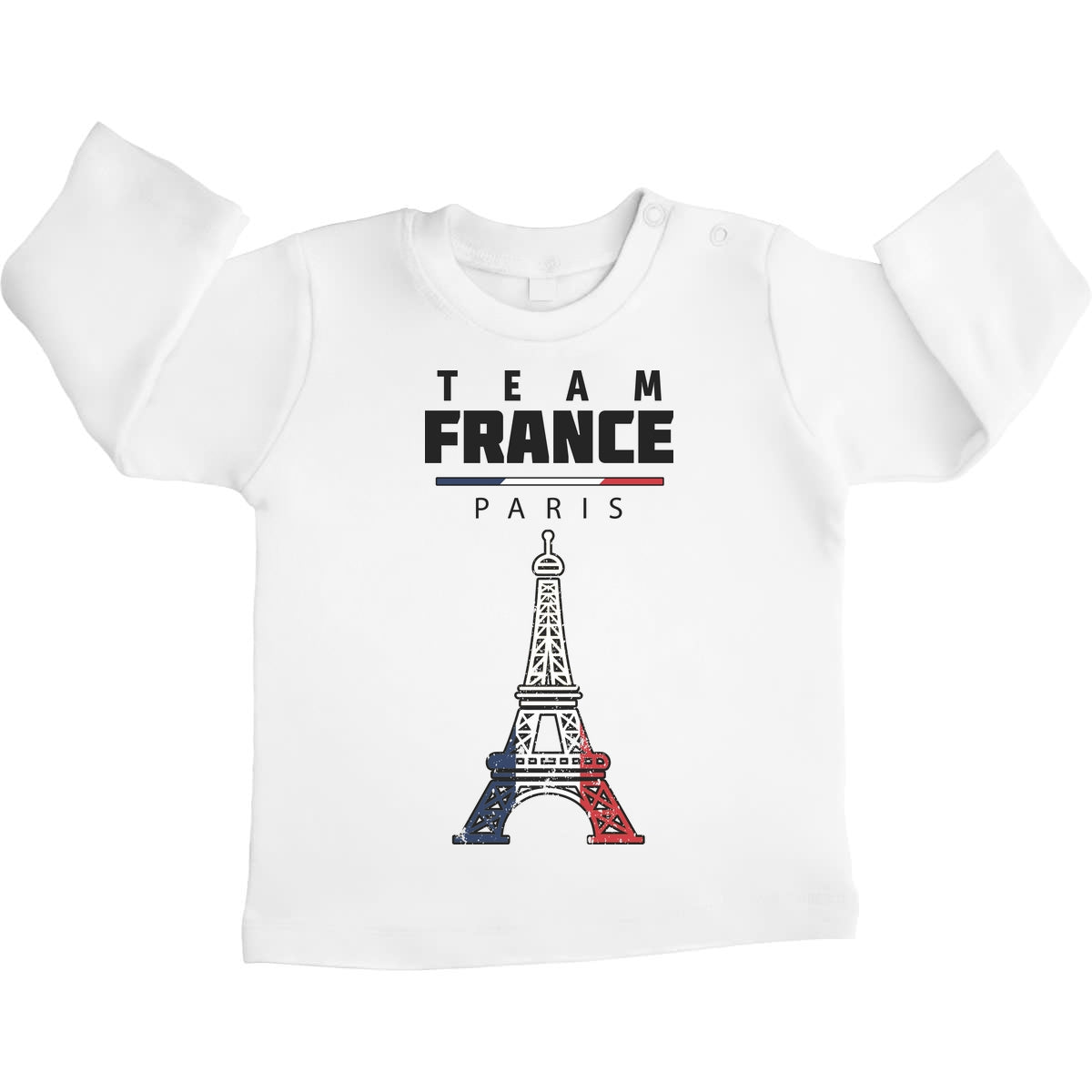 Team France Eiffel 2024 Olympische Spiele Unisex Baby Langarmshirt Gr. 66-93