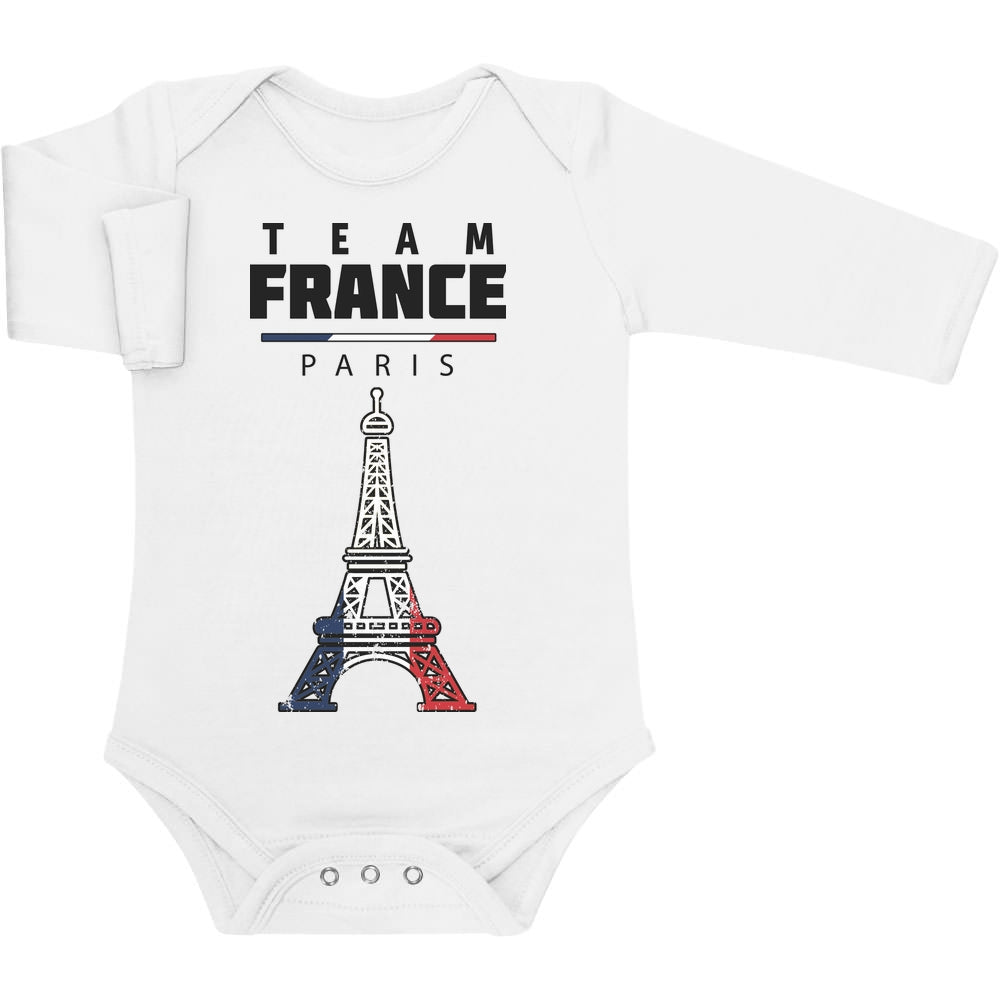 Team France Eiffel 2024 Olympische Spiele Baby Langarm Body