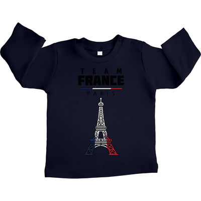Team France Eiffel 2024 Olympische Spiele Unisex Baby Langarmshirt Gr. 66-93
