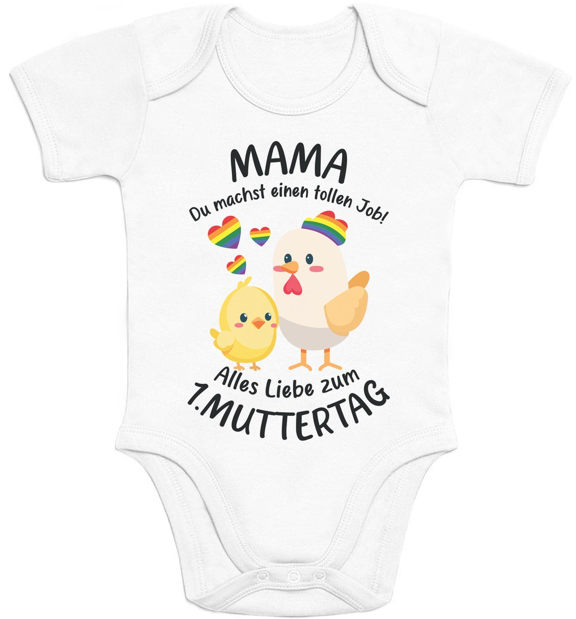 Mama Du Machst Einen Tollen Job - Süße Nachricht für LGBT Mama Baby Body Kurzarm-Body
