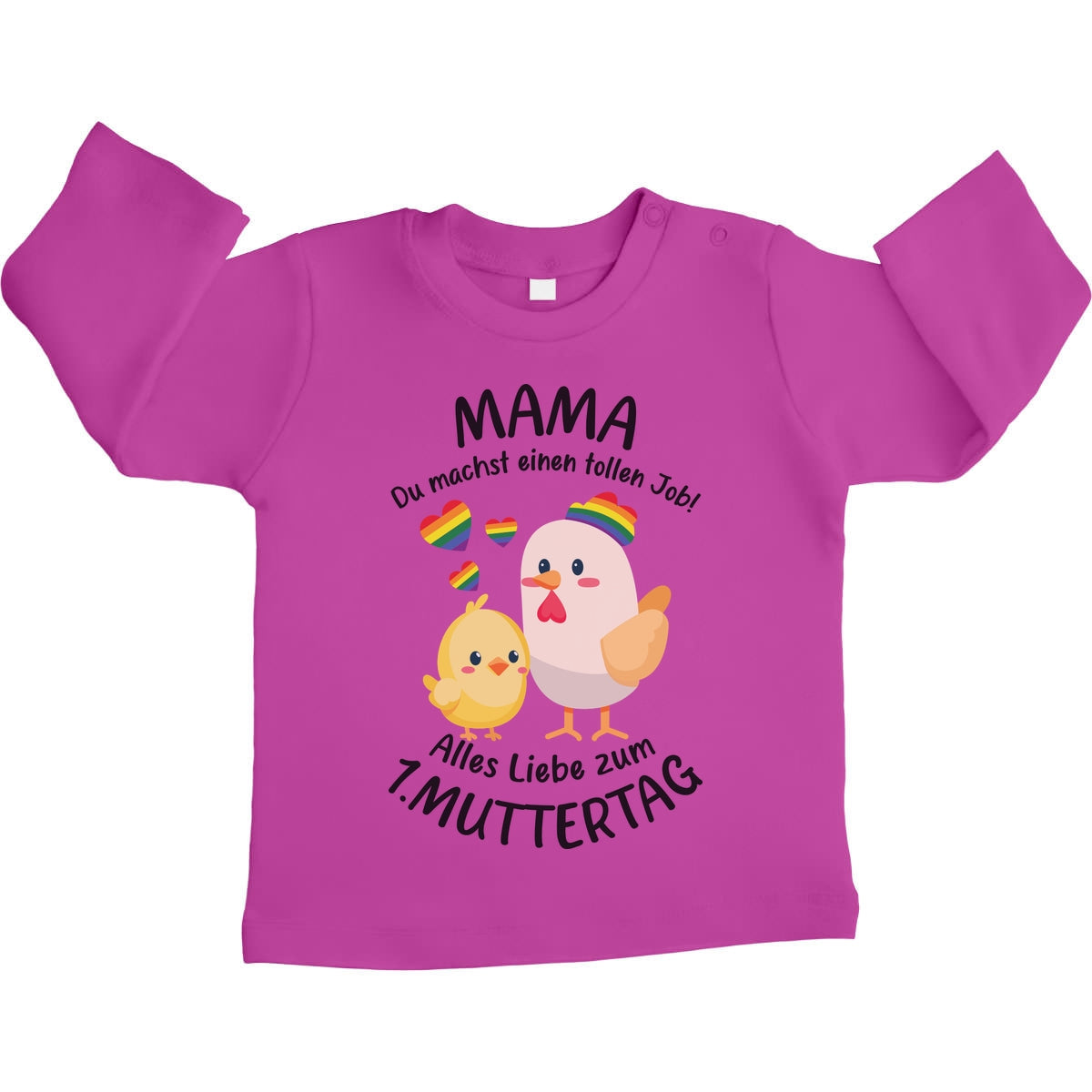 Mama Du Machst Einen Tollen Job - Süße Nachricht für LGBT Mama Unisex Baby Langarmshirt Gr. 66-93