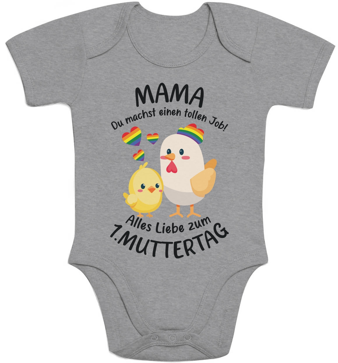 Mama Du Machst Einen Tollen Job - Süße Nachricht für LGBT Mama Baby Body Kurzarm-Body