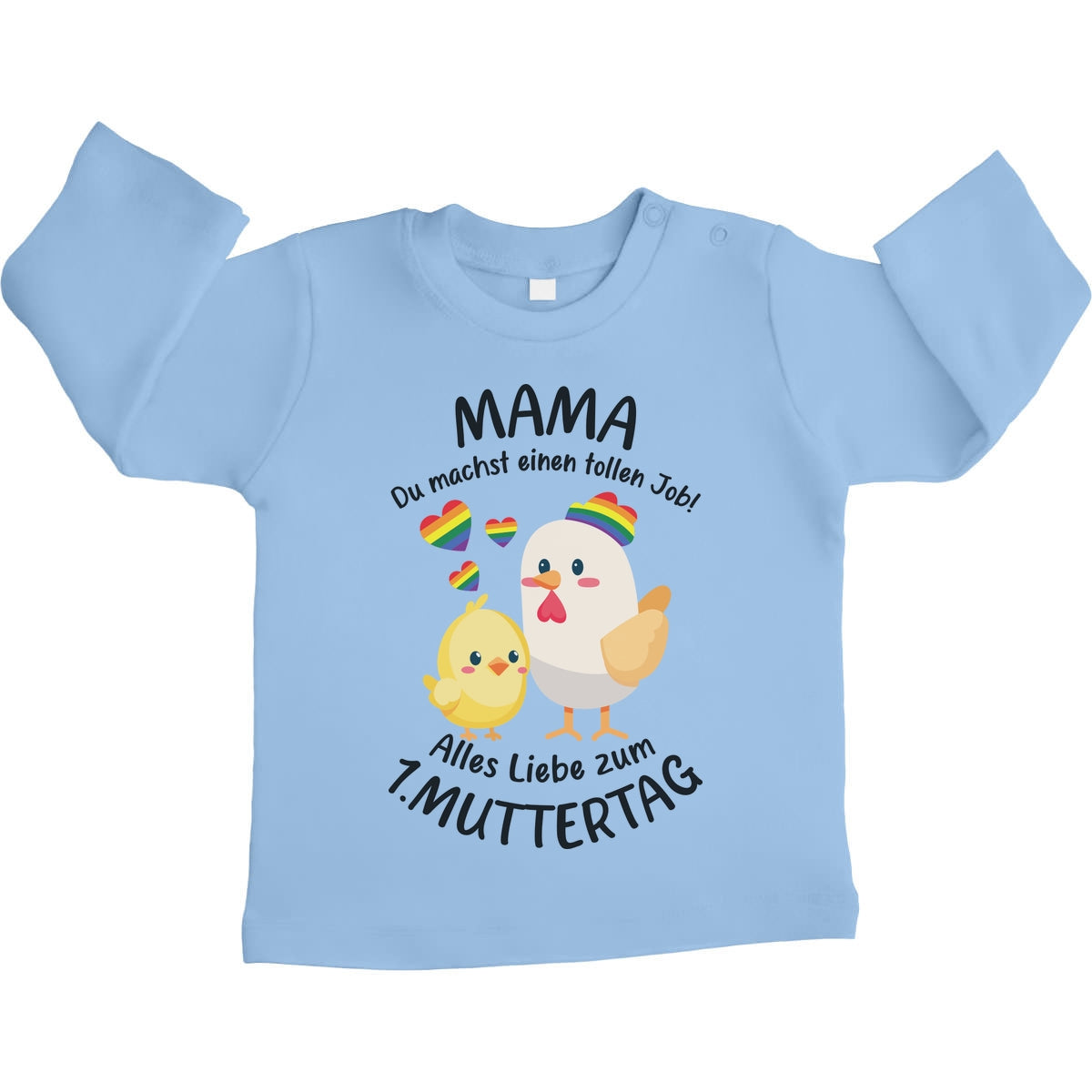 Mama Du Machst Einen Tollen Job - Süße Nachricht für LGBT Mama Unisex Baby Langarmshirt Gr. 66-93