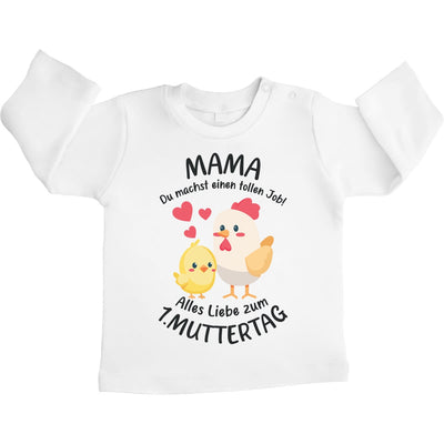 Mama Du Machst Einen Tollen Job - Süße Nachricht für Mama Unisex Baby Langarmshirt Gr. 66-93