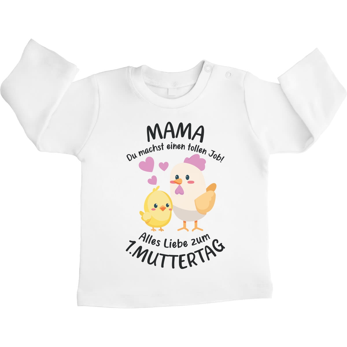 Mama Du Machst Einen Tollen Job - Niedlich Nachricht für Mama Unisex Baby Langarmshirt Gr. 66-93