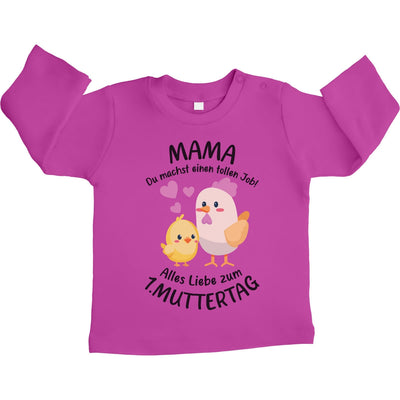 Mama Du Machst Einen Tollen Job - Niedlich Nachricht für Mama Unisex Baby Langarmshirt Gr. 66-93