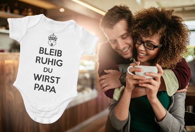 Bleib ruhig du wirst Papa Ankündigung für werdenden Vater Baby Body Kurzarm-Body