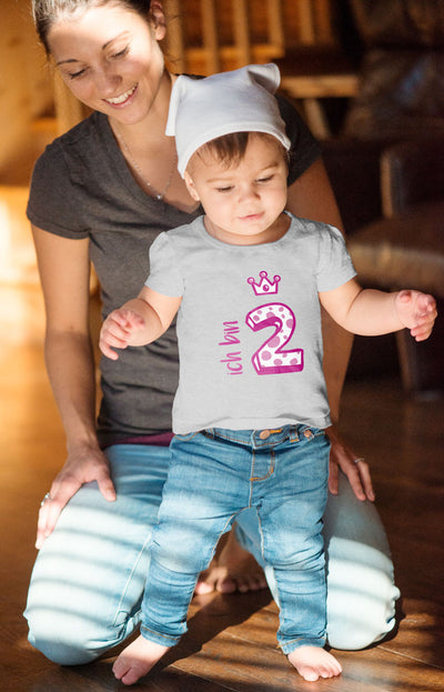 Shirtgeil Ich bin Zwei Krone 2 Geburtstag Mädchen T-Shirt