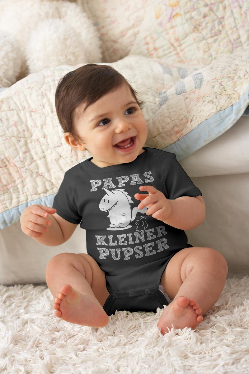 Witziges Design für Babys - Papas kleiner Pupser Dino Baby Body Kurzarm-Body