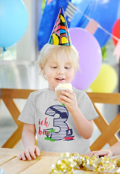 Ich bin Drei Piraten Geburtstag Geschenk 3 Jahre Kinder Jungen T-Shirt