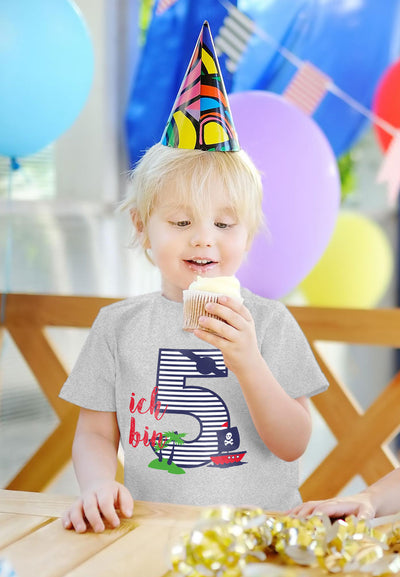 Ich bin Fünf Piraten Geschenk zum 5. Geburtstag Kinder Jungen T-Shirt