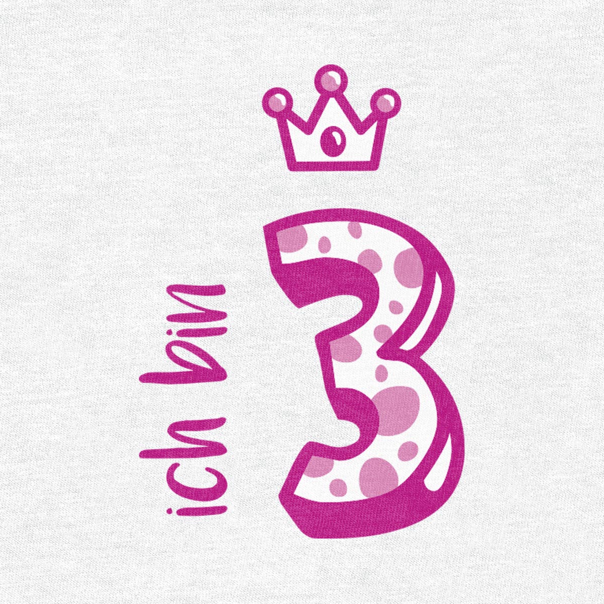 Shirtgeil Ich bin Drei Krone 3 Geburtstag Mädchen T-Shirt