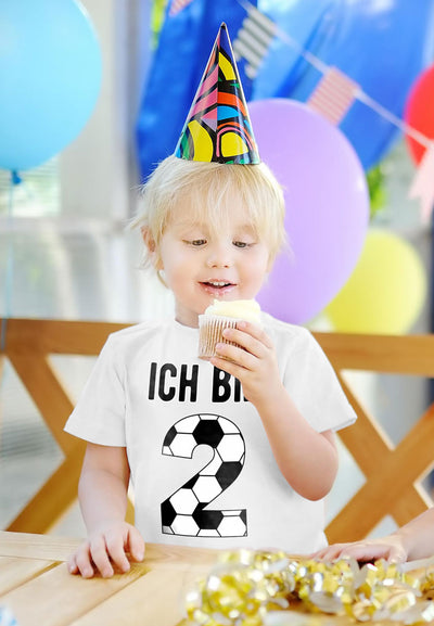 Ich bin 2 - Geburtstag Fußball Geschenk Geburtstagskind Kinder Jungen T-Shirt