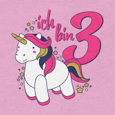 Ich bin Drei Einhorn Geburtstags Mädchen Mädchen T-Shirt