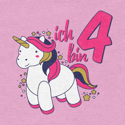 Ich bin Vier Einhorn Geburtstags Mädchen Mädchen T-Shirt