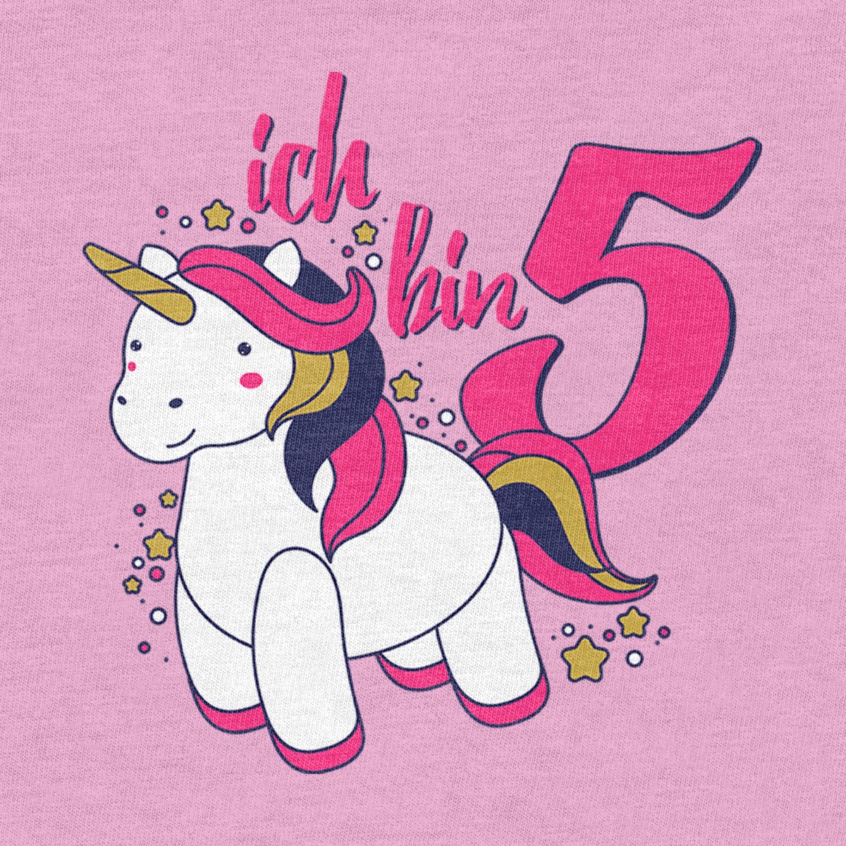 Ich bin Fünf Einhorn Geburtstags Mädchen Mädchen T-Shirt