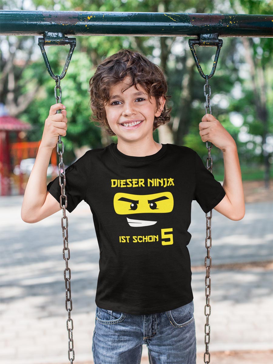 5 Geburtstag Shirt Junge Dieser Ninja ist schon 5 Kinder Jungen T-Shirt