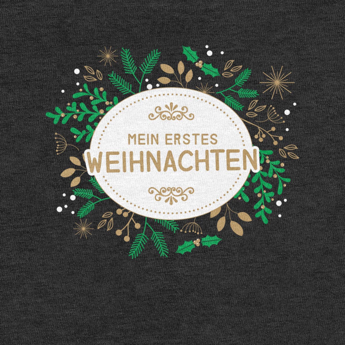 Mein Erstes Weihnachten im Weihnachtskranz Baby Body Kurzarm-Body