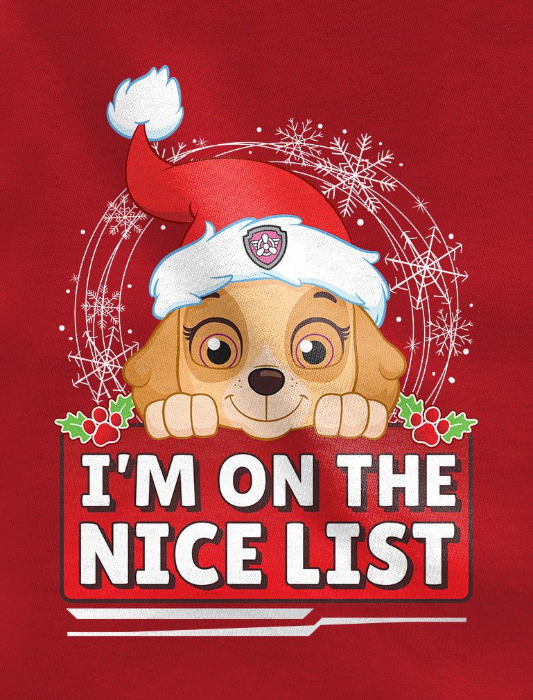 Paw Patrol Skye Ugly Christmas I'm On The Nice List Kinder Pullover Sweatshirt