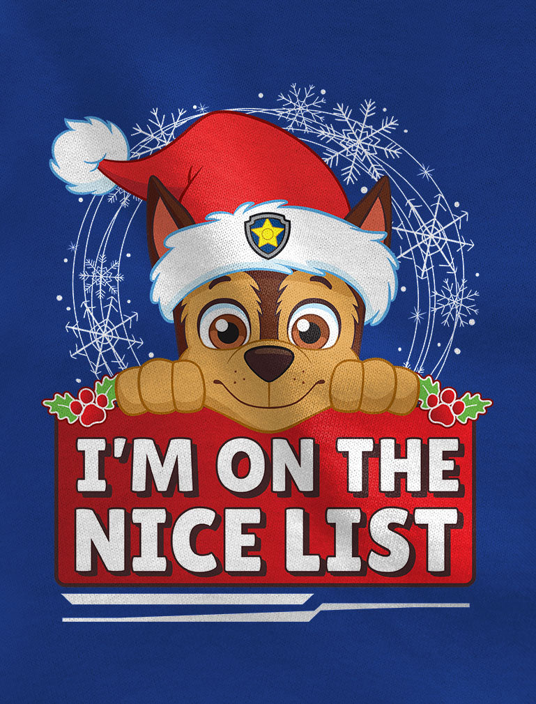 Paw Patrol Chase Ugly Christmas I'm On The Nice List Kinder Pullover Sweatshirt