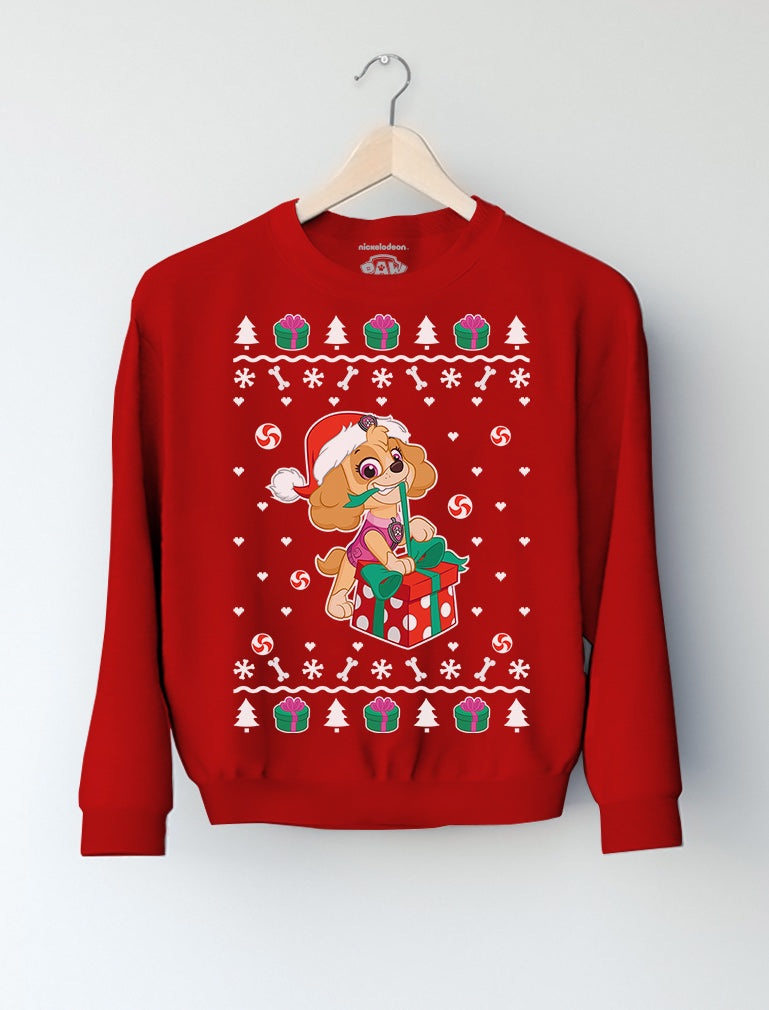 Paw Patrol Ugly Christmas Skye Weihnachtsgeschenk Kinder Pullover Sweatshirt