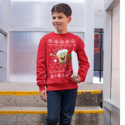 Ugly Christmas SpongeBob Nikolaus Weihnachtspullover Kinder Pullover Sweatshirt