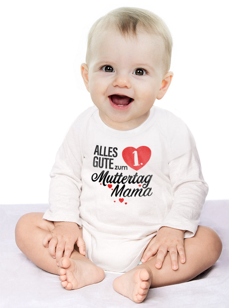 Muttertagsgeschenk - Alles Gute zum 1. Muttertag Mama Baby Langarm Body