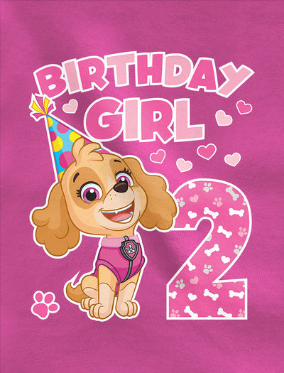 Skye Paw Patrol Birthday Girl 2 Jahre Geburtstag Mädchen T-Shirt