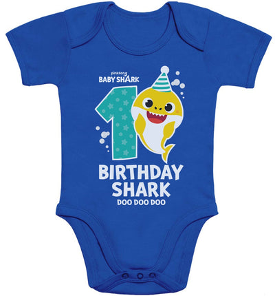 Geburtstag Birthday Baby Shark 1 Jahr Jungen und Mädchen Baby Body Kurzarm-Body