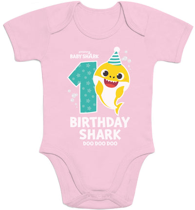 Geburtstag Birthday Baby Shark 1 Jahr Jungen und Mädchen Baby Body Kurzarm-Body