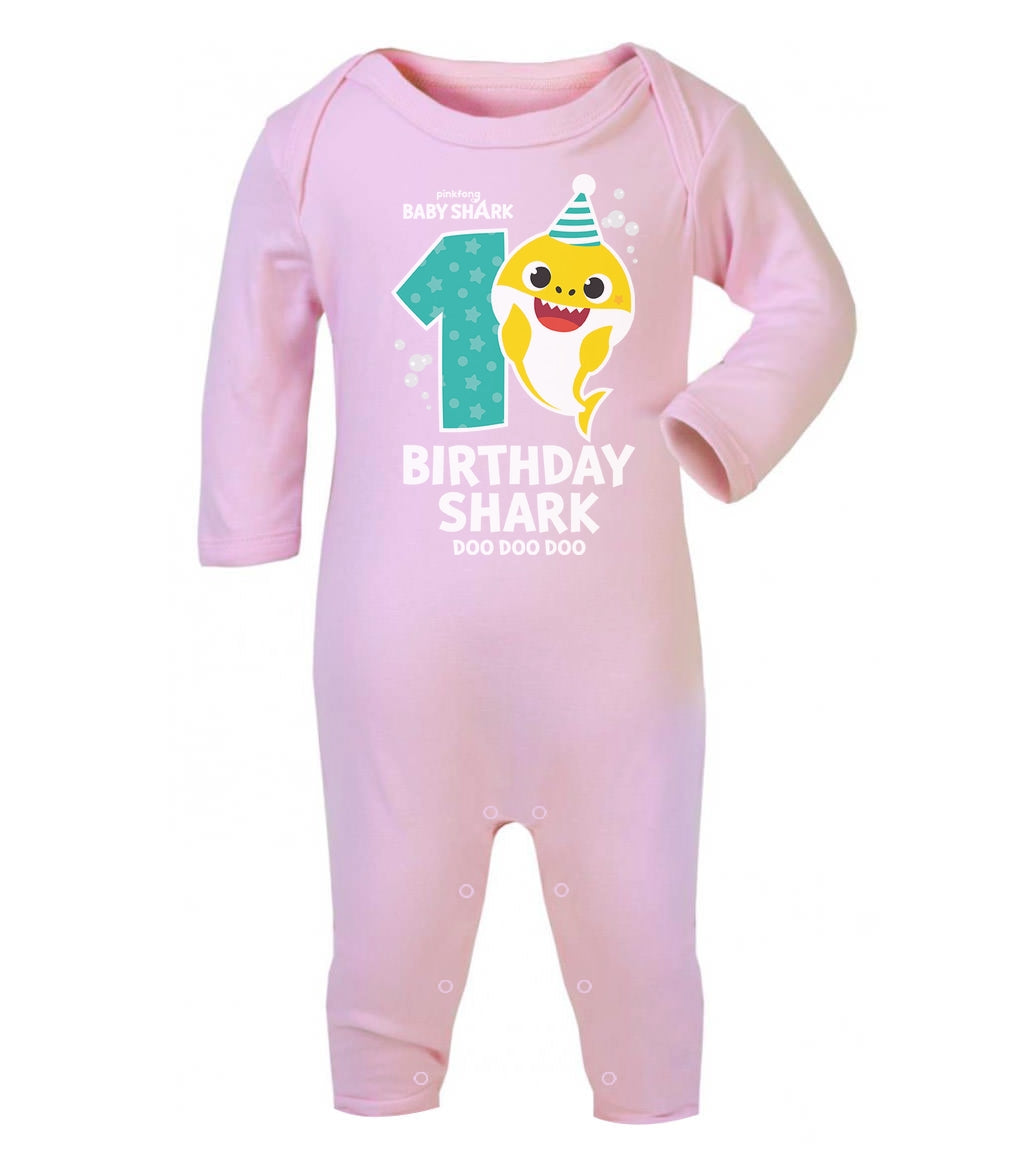 Birthday Baby Shark 1 Jahre Geburtstag Geschenk Baby Strampler Strampelanzug