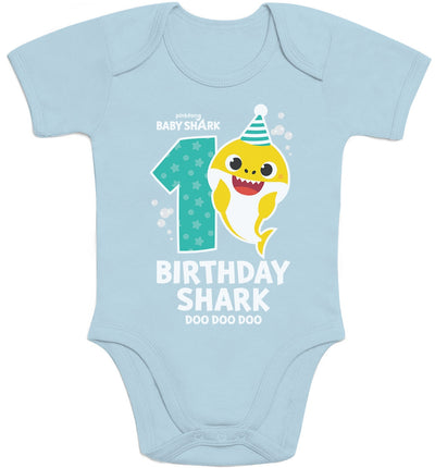 Geburtstag Birthday Baby Shark 1 Jahr Jungen und Mädchen Baby Body Kurzarm-Body