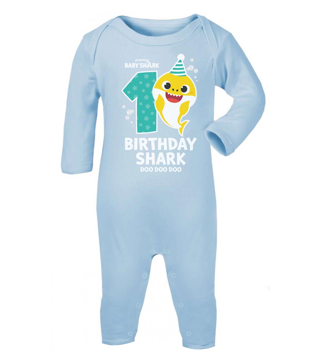 Birthday Baby Shark 1 Jahre Geburtstag Geschenk Baby Strampler Strampelanzug