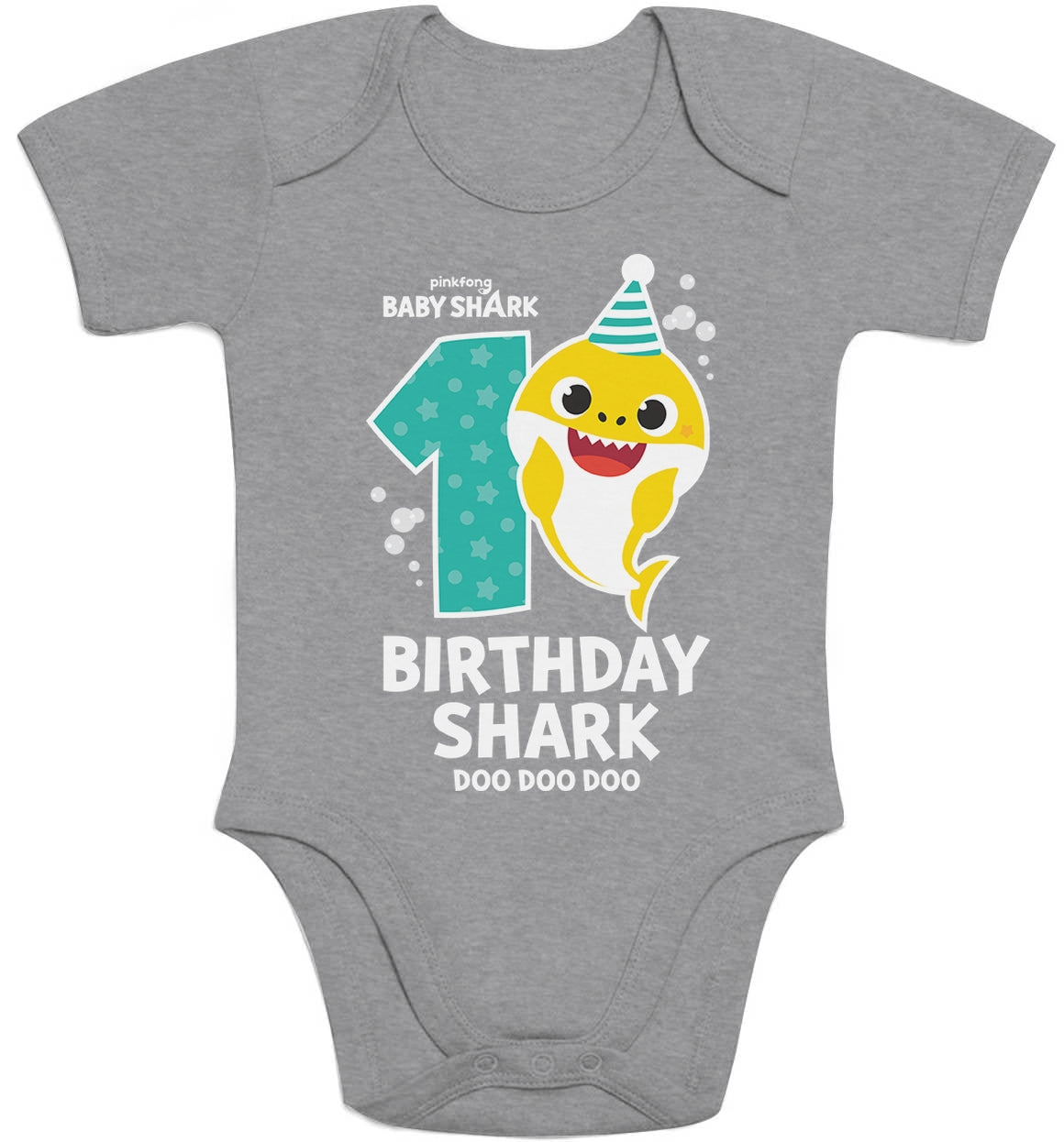 Geburtstag Birthday Baby Shark 1 Jahr Jungen und Mädchen Baby Body Kurzarm-Body