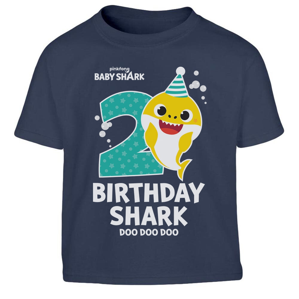 Birthday Baby Shark Geburtstags T-Shirt 2 Jahre Kinder Jungen T-Shirt