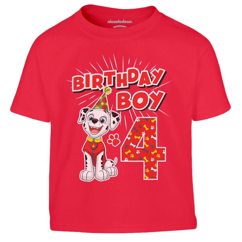 Geburtstag 4 Jahre Marshall Paw Patrol Birthday Boy Kinder Jungen T-Shirt