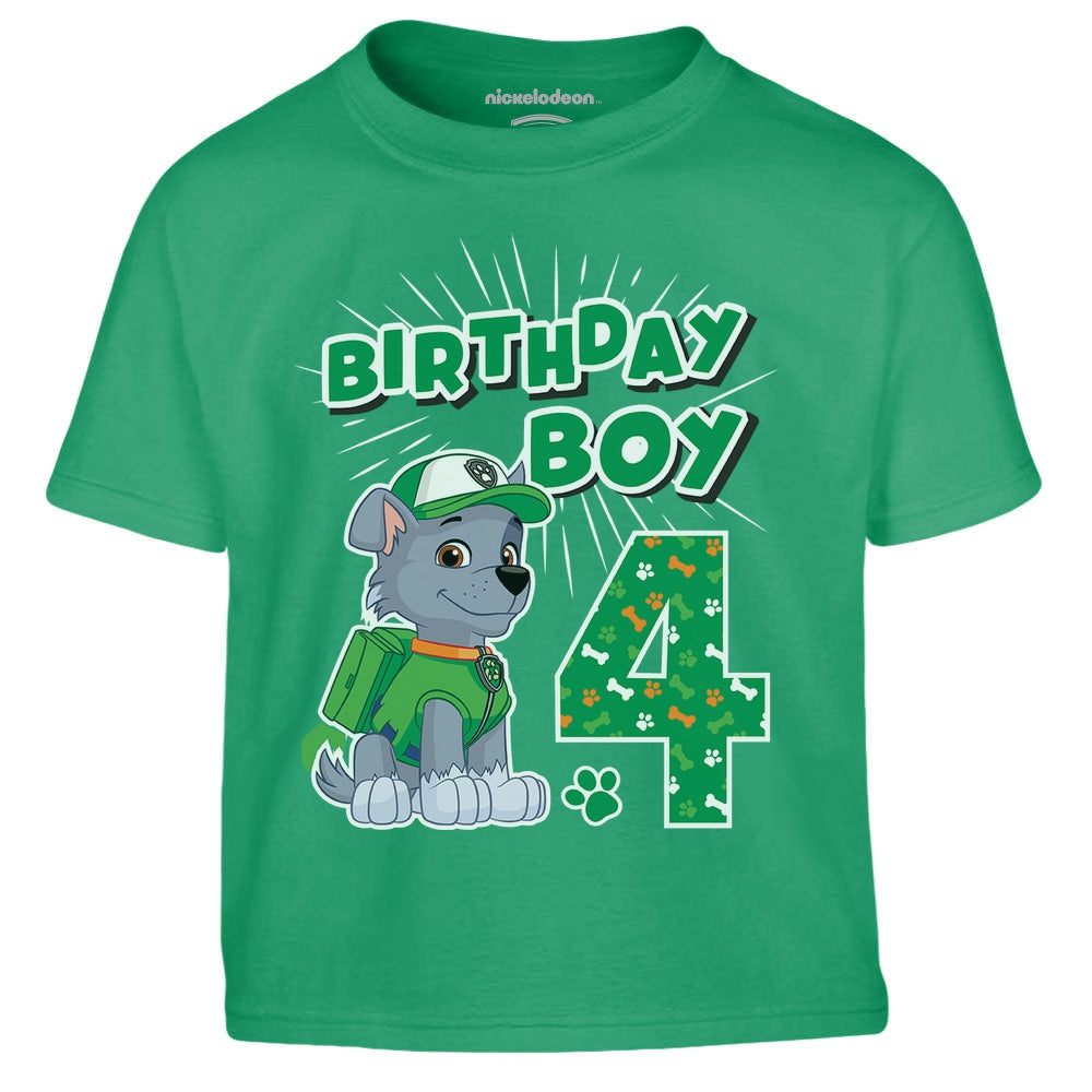 Geburtstag 4 Jahre Rocky Birthday Boy Paw Patrol Kinder Jungen T-Shirt
