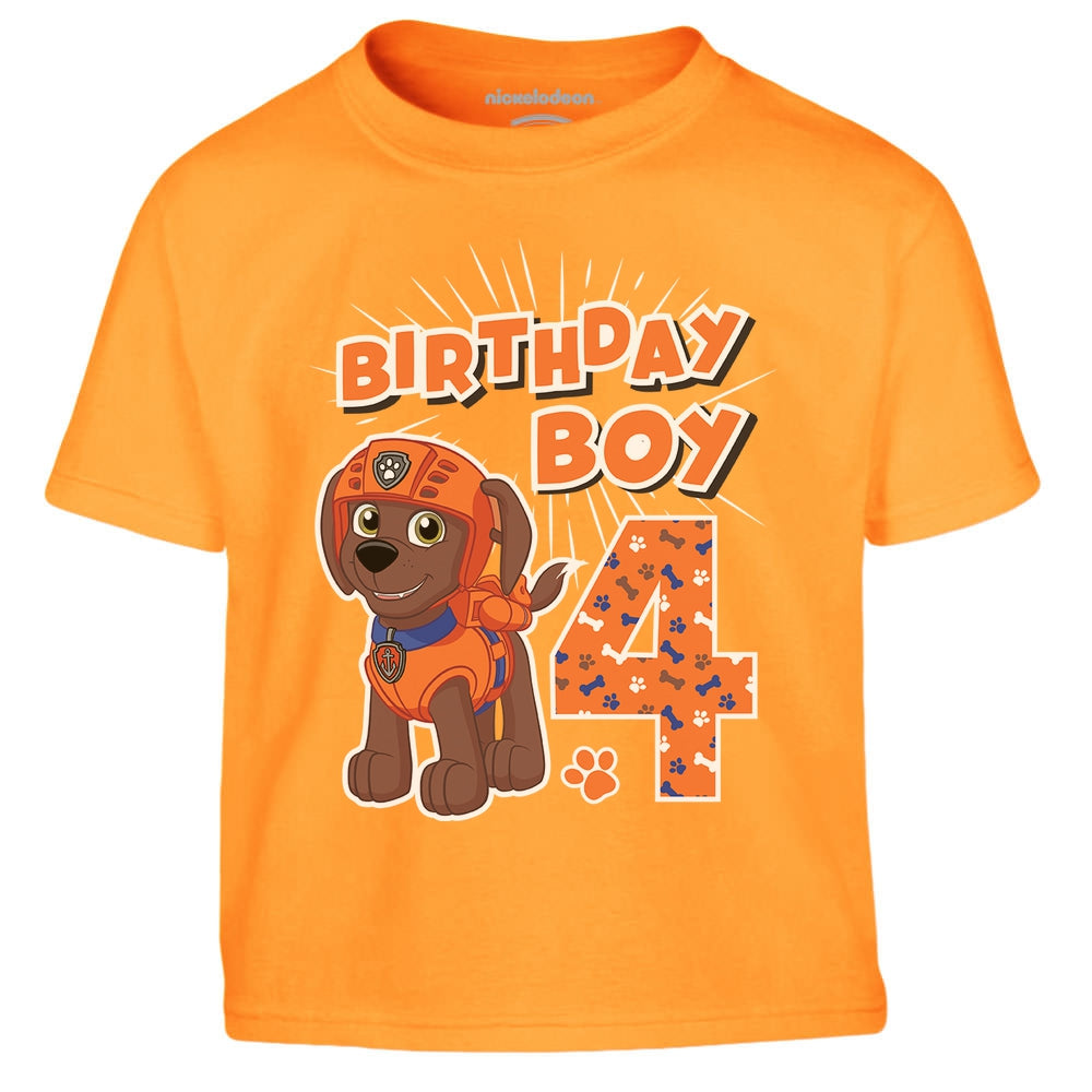 Geburtstag 4 Jahre Paw Patrol Zuma Birthday Boy Kinder Jungen T-Shirt