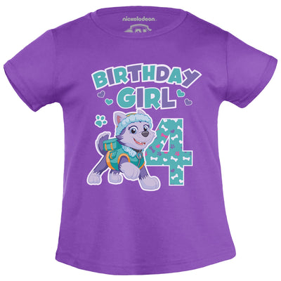 Everest Paw Patrol Birthday Girl 4 Jahre Geburtstag Mädchen T-Shirt