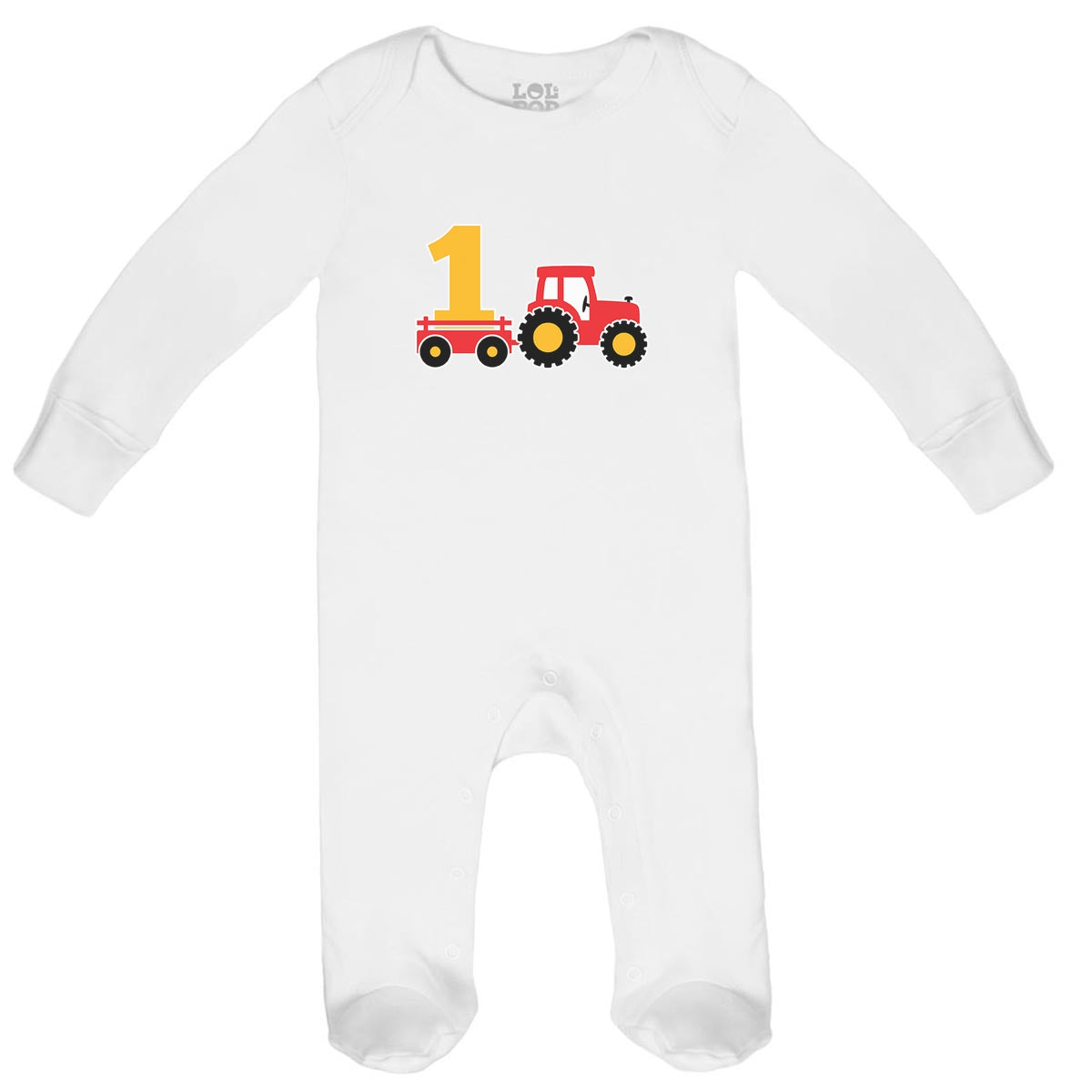Geschenk 1. Geburtstag Junge mit Traktor BIO Baby Strampler
