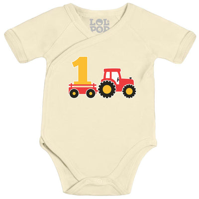 Geschenk 1. Geburtstag Junge mit Traktor Wickelbody