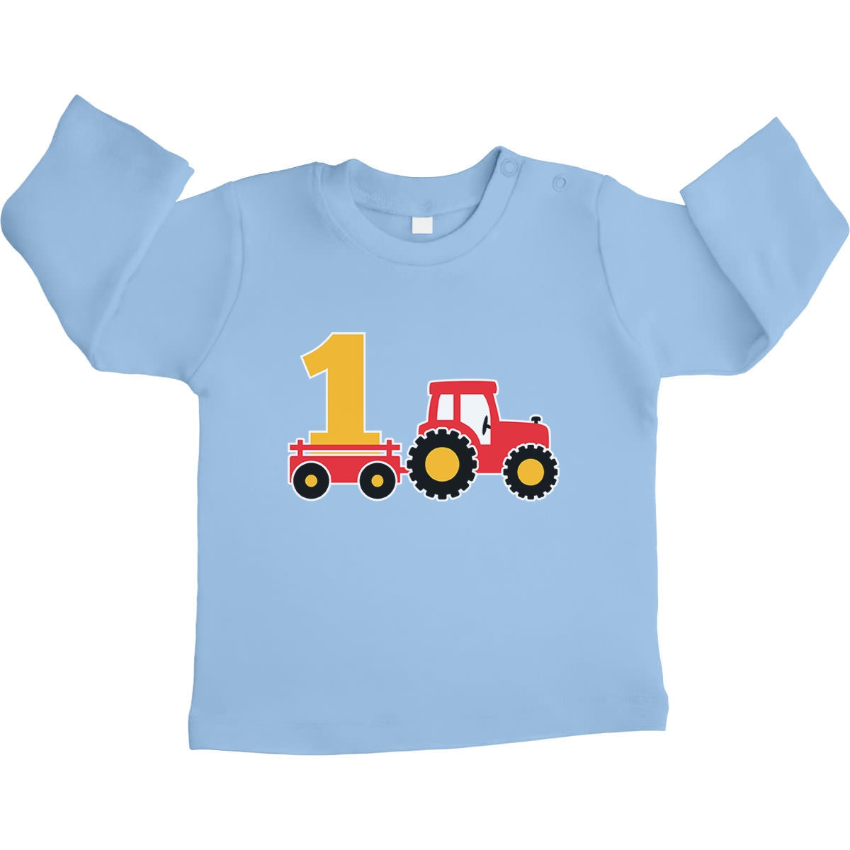 Geschenk 1. Geburtstag Junge mit Traktor Unisex Baby Langarmshirt Gr. 66-93
