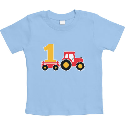 1 Jahr Geburtstag Junge Geschenk Traktor Bagger Unisex Baby T-Shirt Gr. 66-93