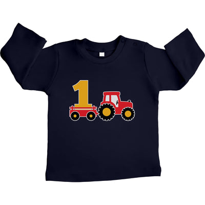 Geschenk 1. Geburtstag Junge mit Traktor Unisex Baby Langarmshirt Gr. 66-93