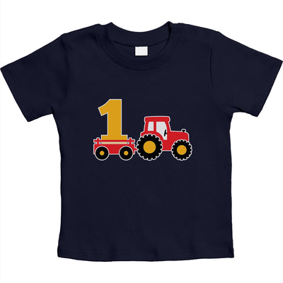 1 Jahr Geburtstag Junge Geschenk Traktor Bagger Unisex Baby T-Shirt Gr. 66-93