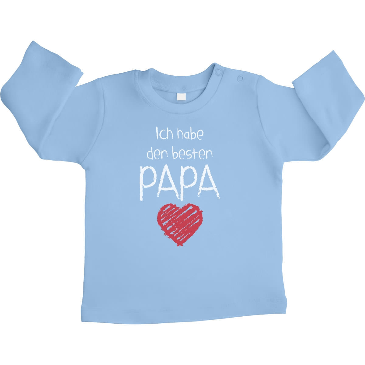Ich habe den besten Papa mit Herz Unisex Baby Langarmshirt Gr. 66-93
