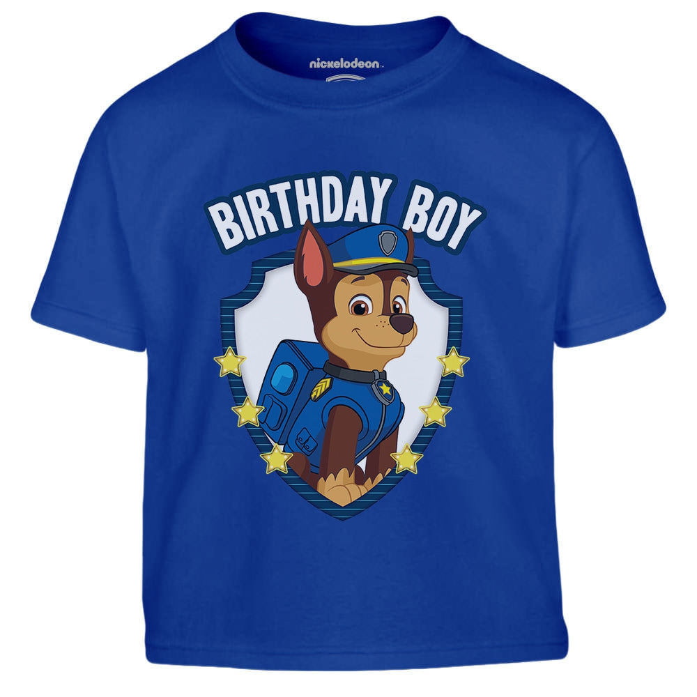 Paw Patrol Chase Birthday Boy Geburtstag Junge Kinder Jungen T-Shirt